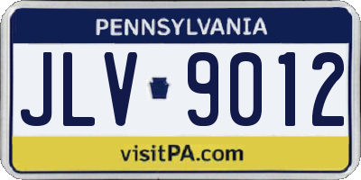 PA license plate JLV9012