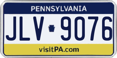 PA license plate JLV9076