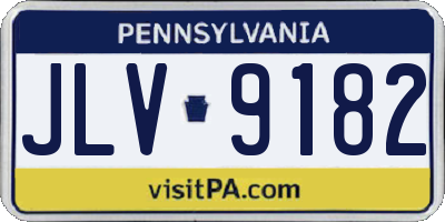 PA license plate JLV9182