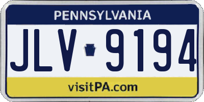 PA license plate JLV9194