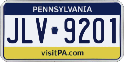 PA license plate JLV9201