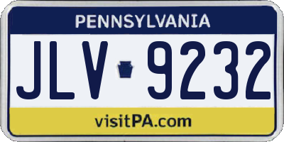 PA license plate JLV9232