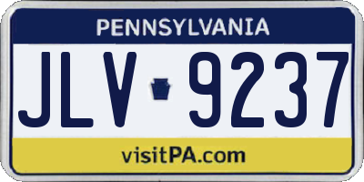 PA license plate JLV9237