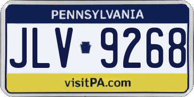PA license plate JLV9268
