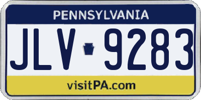 PA license plate JLV9283