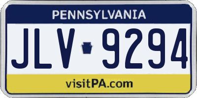PA license plate JLV9294