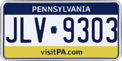 PA license plate JLV9303