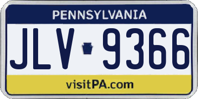 PA license plate JLV9366