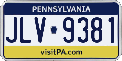 PA license plate JLV9381