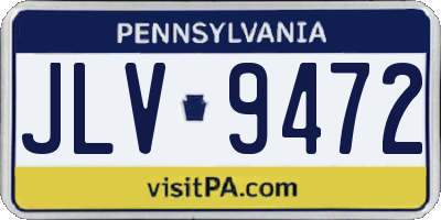 PA license plate JLV9472