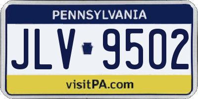 PA license plate JLV9502