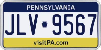PA license plate JLV9567