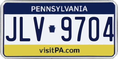 PA license plate JLV9704