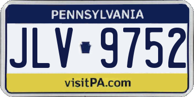 PA license plate JLV9752