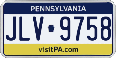 PA license plate JLV9758