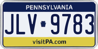 PA license plate JLV9783