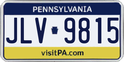 PA license plate JLV9815