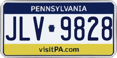 PA license plate JLV9828