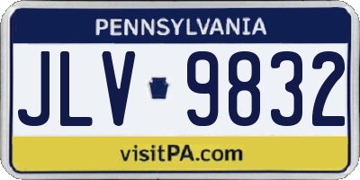 PA license plate JLV9832