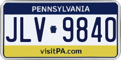 PA license plate JLV9840