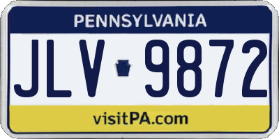 PA license plate JLV9872