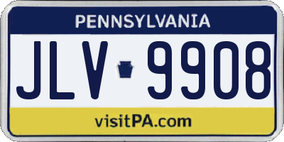 PA license plate JLV9908