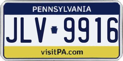 PA license plate JLV9916