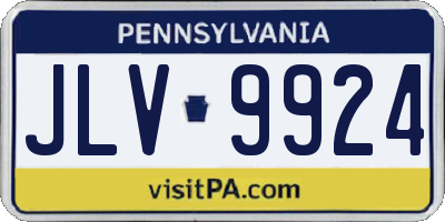 PA license plate JLV9924