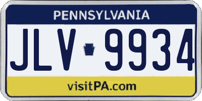 PA license plate JLV9934