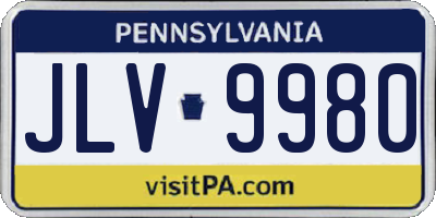 PA license plate JLV9980