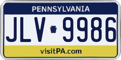 PA license plate JLV9986