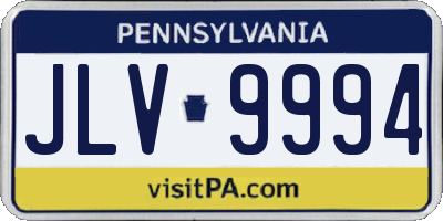 PA license plate JLV9994