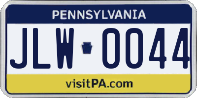 PA license plate JLW0044