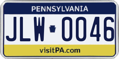 PA license plate JLW0046
