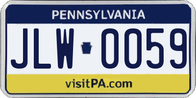 PA license plate JLW0059