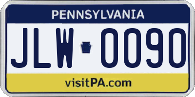 PA license plate JLW0090