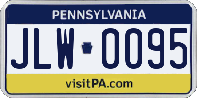 PA license plate JLW0095