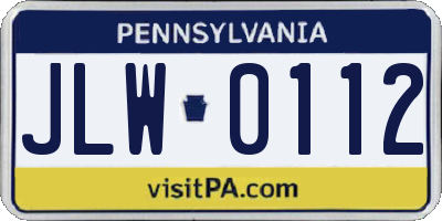 PA license plate JLW0112