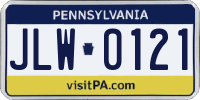 PA license plate JLW0121