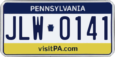 PA license plate JLW0141