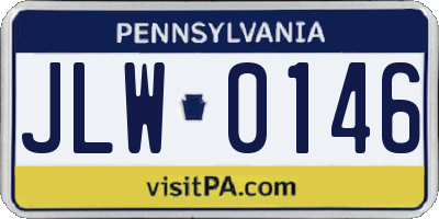 PA license plate JLW0146