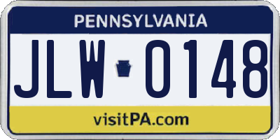 PA license plate JLW0148