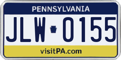 PA license plate JLW0155