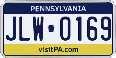 PA license plate JLW0169