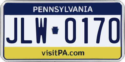 PA license plate JLW0170