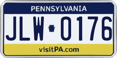 PA license plate JLW0176