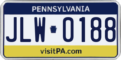 PA license plate JLW0188