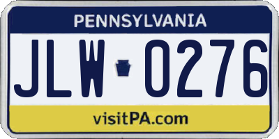PA license plate JLW0276