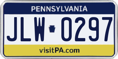 PA license plate JLW0297