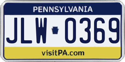 PA license plate JLW0369
